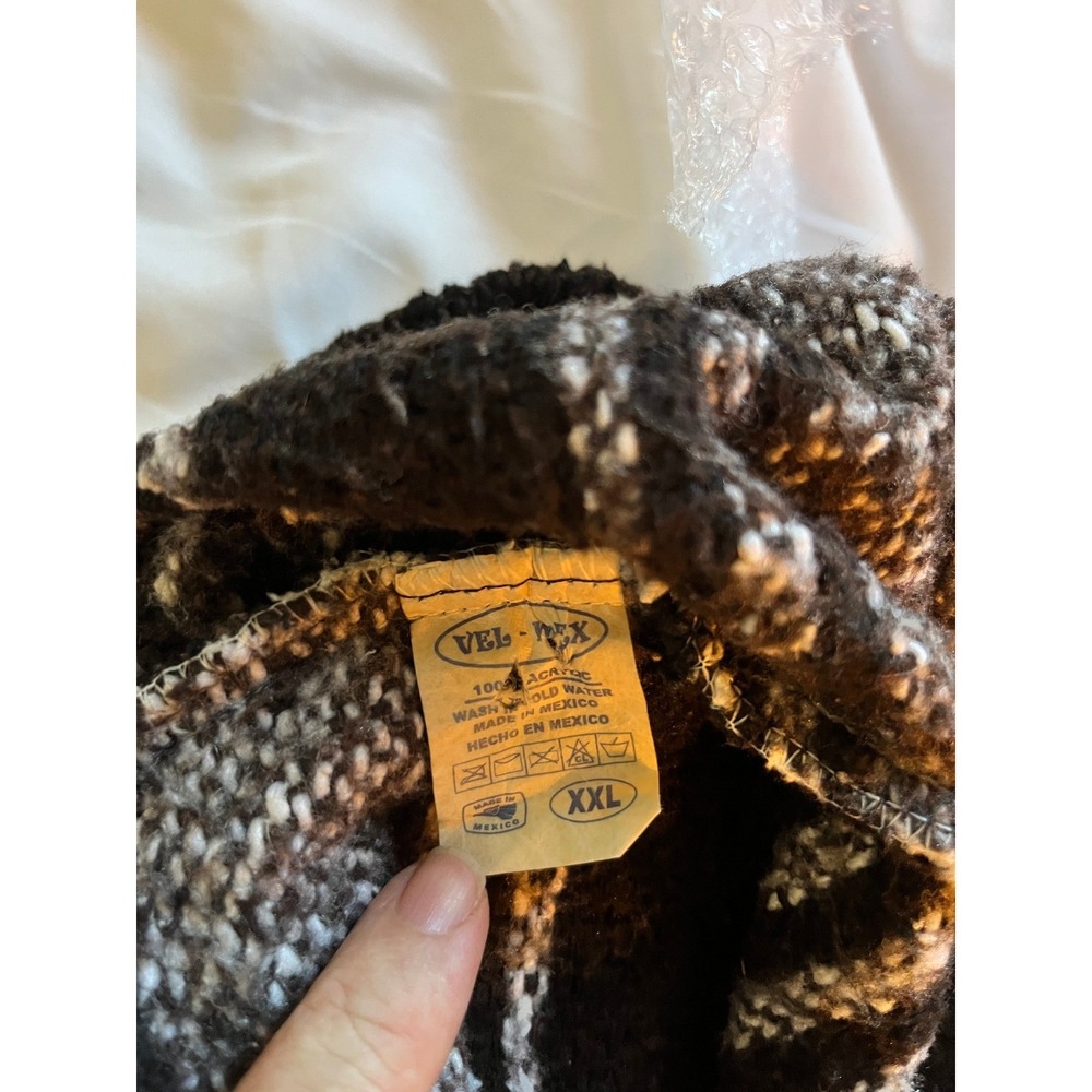 Vel Mex Baja Hoodie Pullover Striped Pouch Pocket Hooded Sweatshirt XXL - Picture 4 of 8